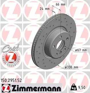 Zimmermann Two Piece Front Disc Brake Rotor - 34116860907
